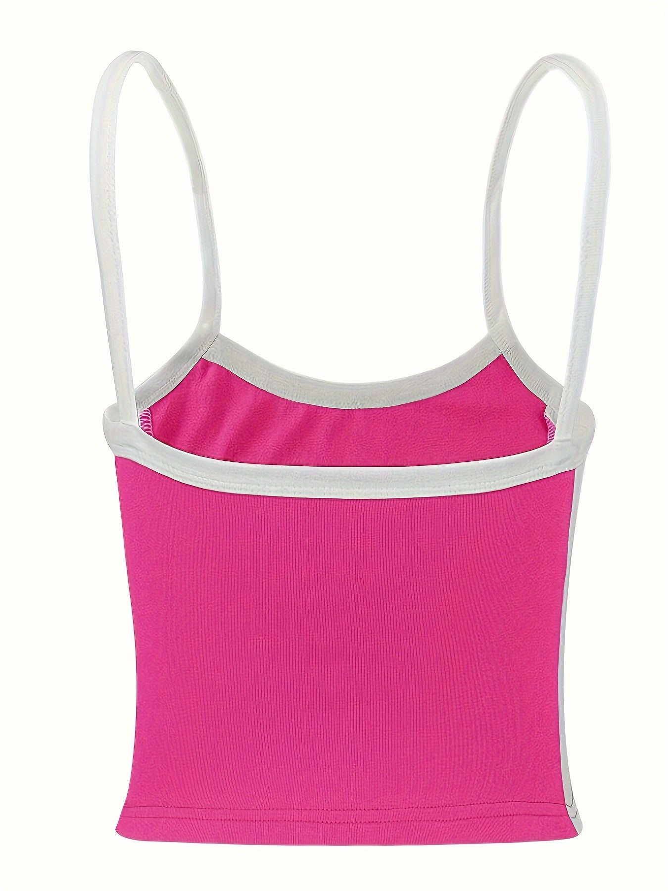 1pc Women'S Summer Solid Color Round Neck Tank Top, Polyester Knit Camisole with Shoulder Straps, Young Style Sleeveless Shirt